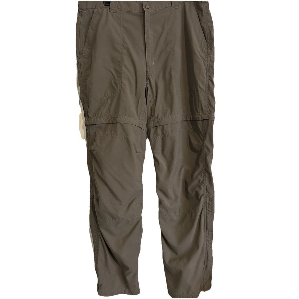 Men's LL Bean Convertible Hiking Pants‎ 36x34 Olive Green Zip Off OAS20